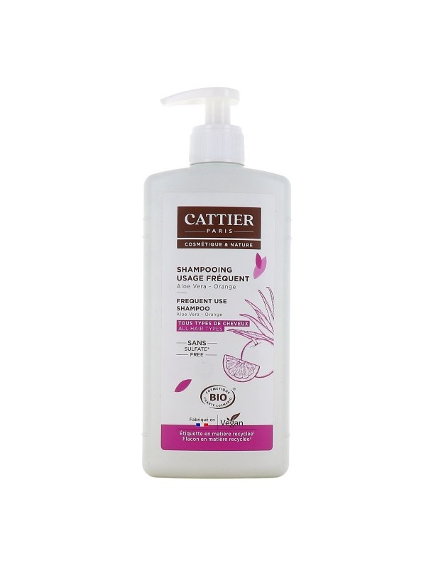 Shampoing usage fréquent Aloe vera Orange 500ml Cattier Herboristerie de Paris