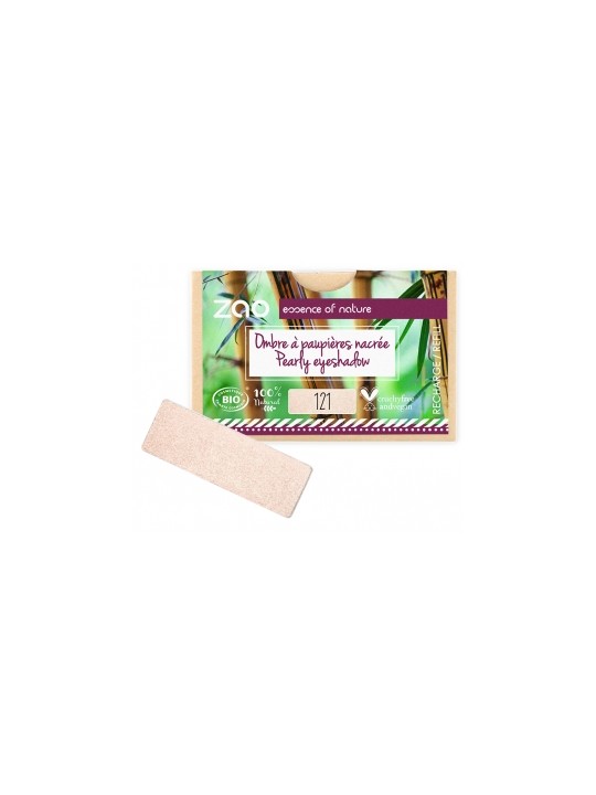 Recharge Ombre à paupières nacrée rectangle 121 ivoire nacré Zao  Herboristerie de Paris