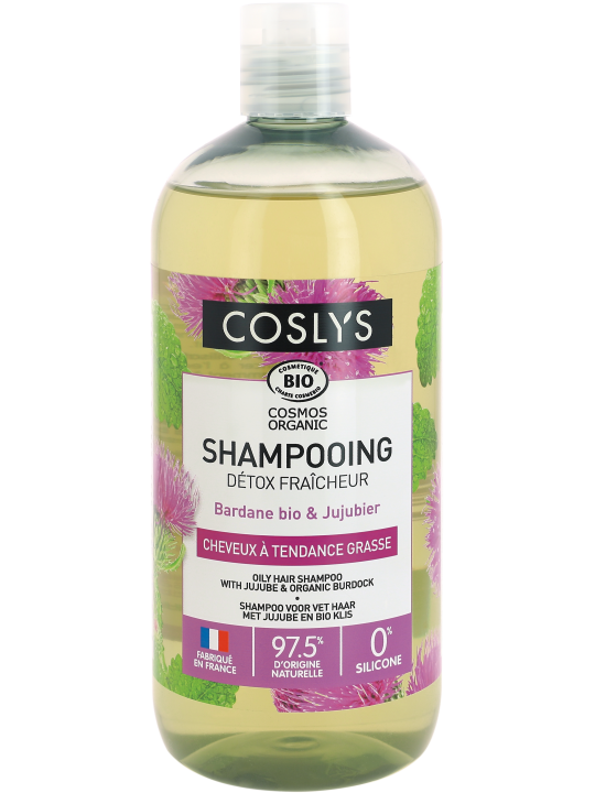 Shampoing Detox Fraicheur cheveux à tendance grasse 500ml Coslys Herboristerie de Paris