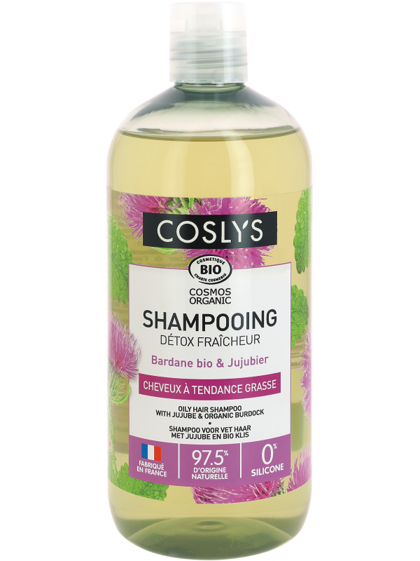 Shampoing Detox Fraicheur cheveux à tendance grasse 500ml Coslys Herboristerie de Paris
