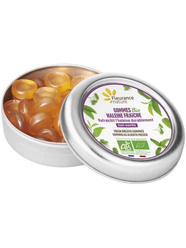 Gommes haleine fraîche Bio 35g Fleurance Nature Herboristerie de Paris menthe poivrée menthol