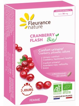 Cranberry flash Bio 14 comprimés Fleurance Nature Herboristerie de Paris santé urinaire callune piloselle