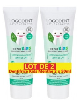 Lot de 2 Dentifrice Kids Menthe douce 2 x 50ml Logona Herboristerie de Paris