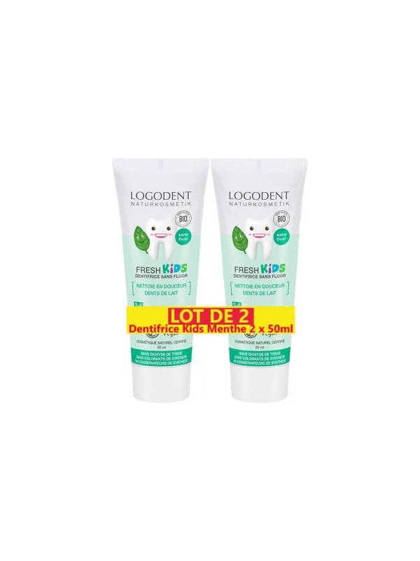 Lot de 2 Dentifrice Kids Menthe douce 2 x 50ml Logona Herboristerie de Paris