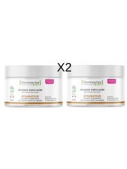 Lot de 2 masque capillaire réparateur 2 x 125ml Dermaclay  Herboristerie de Paris