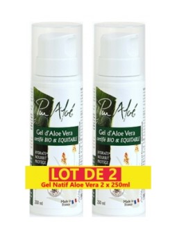 Lot de 2 Gel natif Aloe Vera tube airless 2 x 250ml Puraloe Herboristerie de Paris