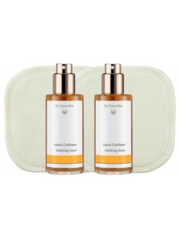 Lot de 2 Lotion Clarifiante 2 x 100ml et 2 carrés de soin coton bio offerts Dr. Hauschka Herboristerie de Paris