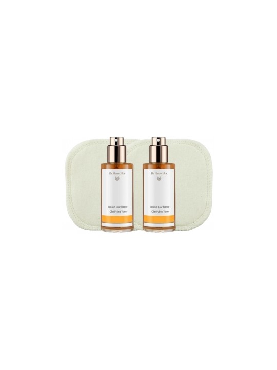 Lot de 2 Lotion Clarifiante 2 x 100ml et 2 carrés de soin coton bio offerts Dr. Hauschka Herboristerie de Paris