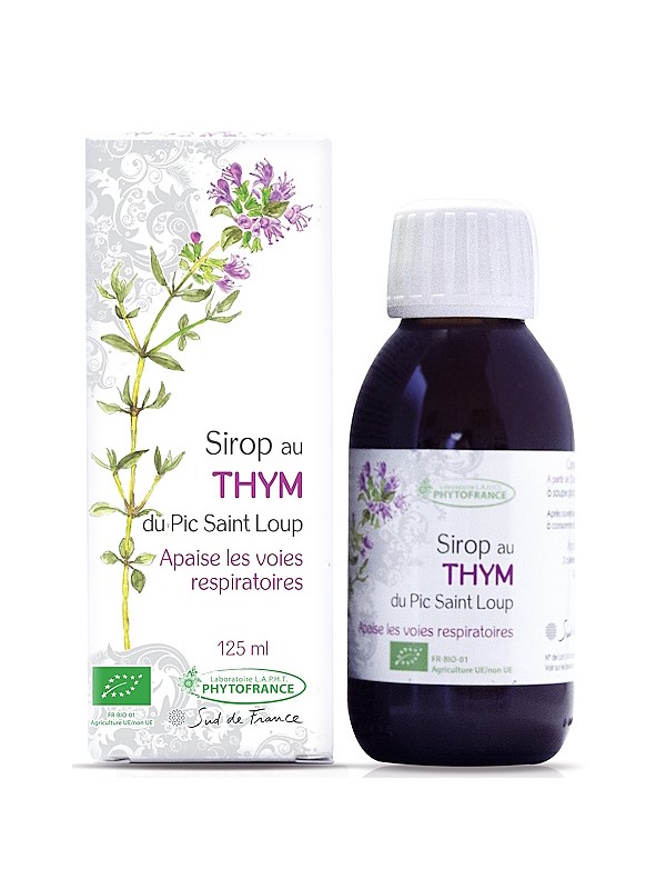 Sirop de Thym Bio 125ml Phytofrance Herboristerie de Paris fonction respiratoire défenses immunitaires