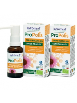 Offre duo Spray buccal Propolis + 5 extraits de plantes et miel 30ml le 2ème à 50% Ladrome Herboristerie de Paris