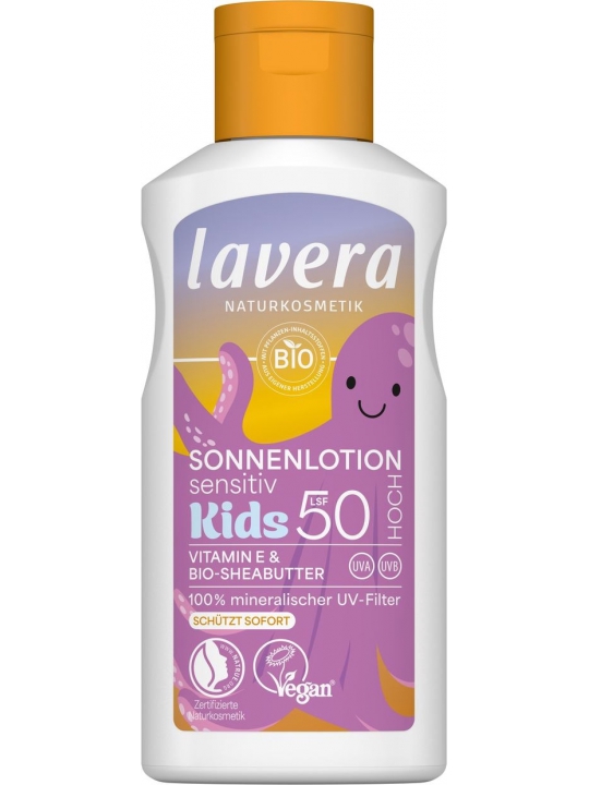 Lotion solaire sensitive Kids SPF 50+ 100ml Lavera Herboristerie de Paris