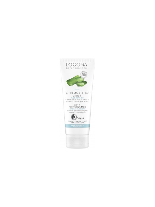 Lait démaquillant 3 en 1 aloe vera bio 100ml Logona Herboristerie de Paris