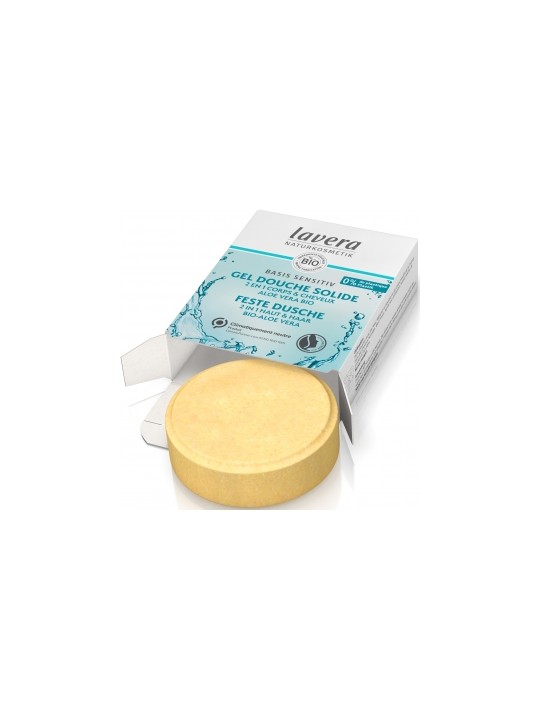 Gel douche solide 2 en 1 Basis Sensitiv 50ml Lavera Herboristerie de Paris