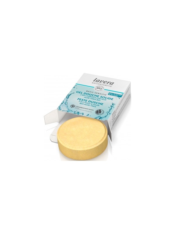 Gel douche solide 2 en 1 Basis Sensitiv 50ml Lavera Herboristerie de Paris