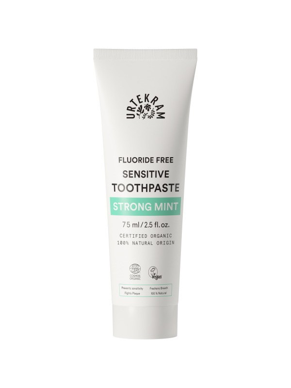 Dentifrice Menthe forte 75ml Urtekram haleine fraiche et renforcement des dents et des gencives Herboristerie de paris