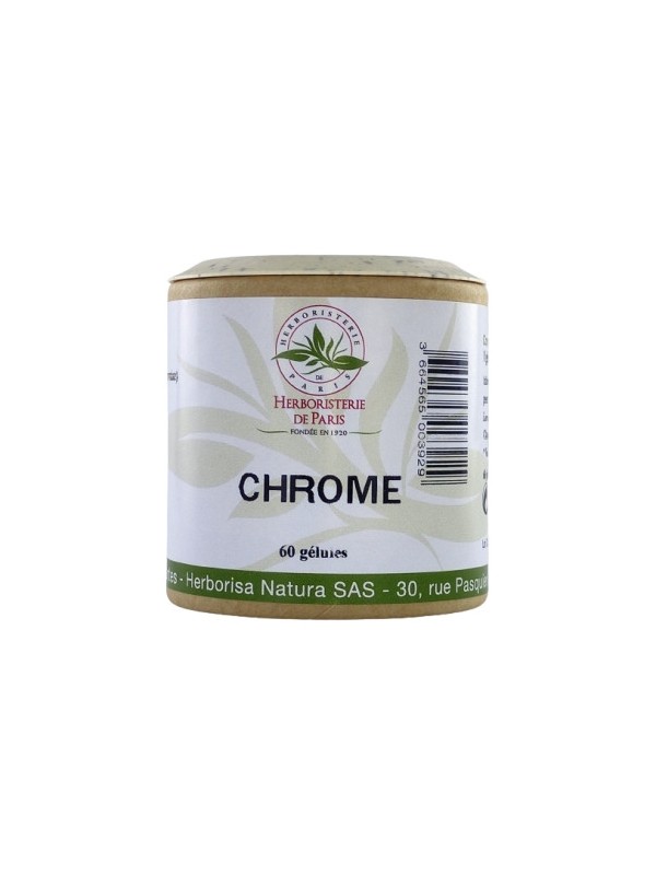 Chrome 60 gélules Herboristerie De Paris métabolisme normal des macronutriments glycémie normale