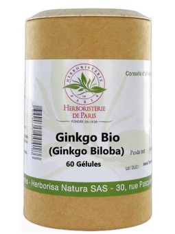 GINKGO BILOBA Feuille Bio - 60 gélules - Herboristerie de Paris complément alimentaire bio fonction cognitive