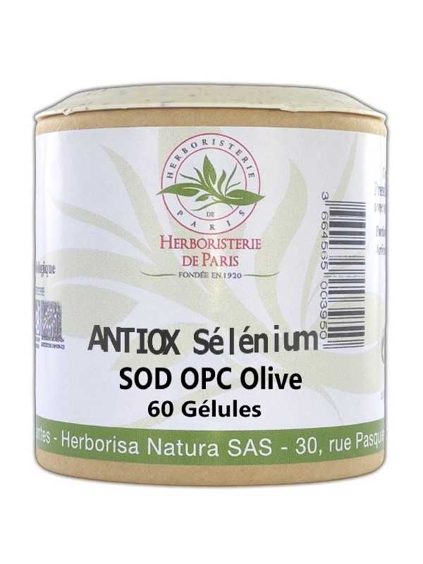 Antiox Selenium SOD OPC Olivier 60 Gélules Herboristerie de Paris