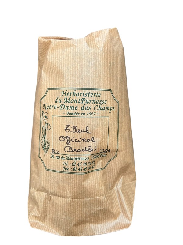 Tisane Tilleul des Baronnies Bractées BIO 100g Herboristerie de Paris Tilleul officinal Bractées + Fleurs BIO infusion du soir