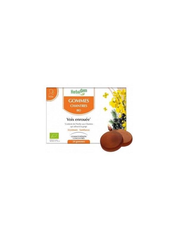Gommes Chantres Voix enrouée Miel Citron x24 Herbalgem (erysimum) Herboristerie de Paris