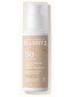 Crème solaire visage teintée bio SPF50 Ivoire 50ml Laboratoires De Biarritz Herboristerie de Paris