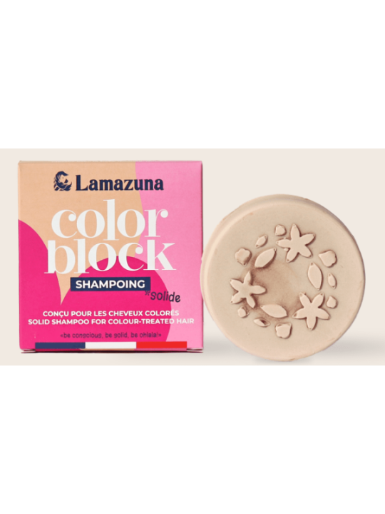 Shampoing solide Cheveux colorés Huile de cerise Lamazuna Herboristerie de Paris
