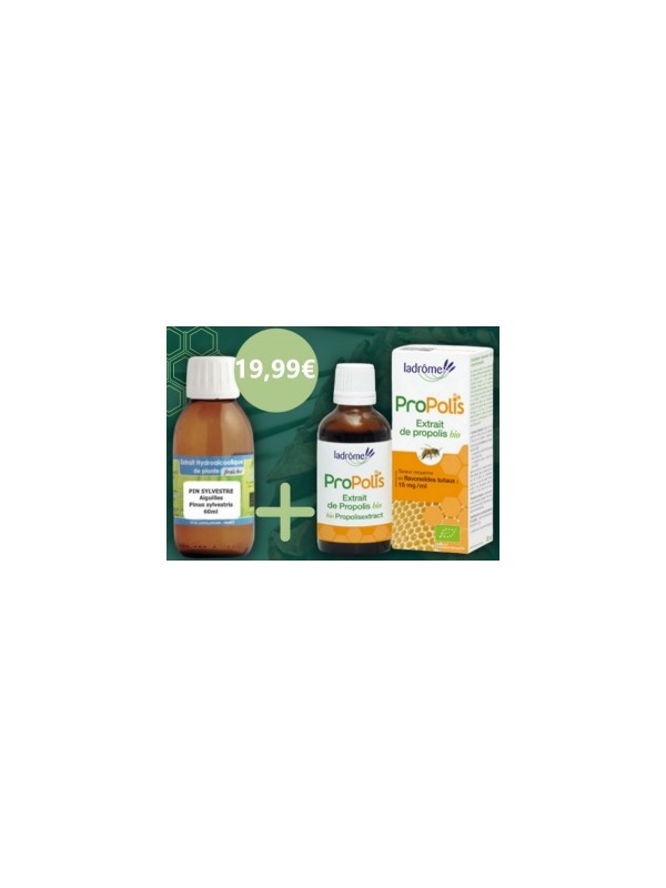 Pack duo défenses naturelles Aiguilles de pin et Propolis Le Monde du Bio Herboristerie de Paris