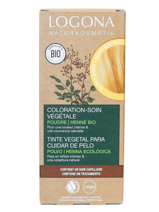 Coloration soin végétale Blond doré 100g Logona Herboristerie de Paris coloration capillaire blé doré