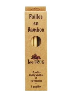 Pailles en bambou boîte de 10 et goupillon Lov'Frog Herboristerie de Paris