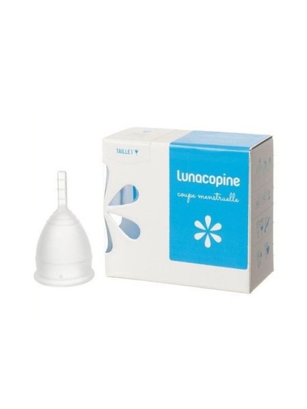 Coupe menstruelle LunaCopine Selene bleue taille 1 avec pochette Lunacopine Herboristerie de Paris