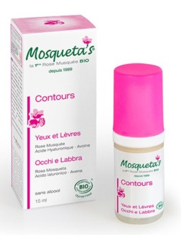 Contours yeux et lèvres Rose Musquée Acide hyaluronique Avoine 15ml Mosqueta's Herboristerie de Paris