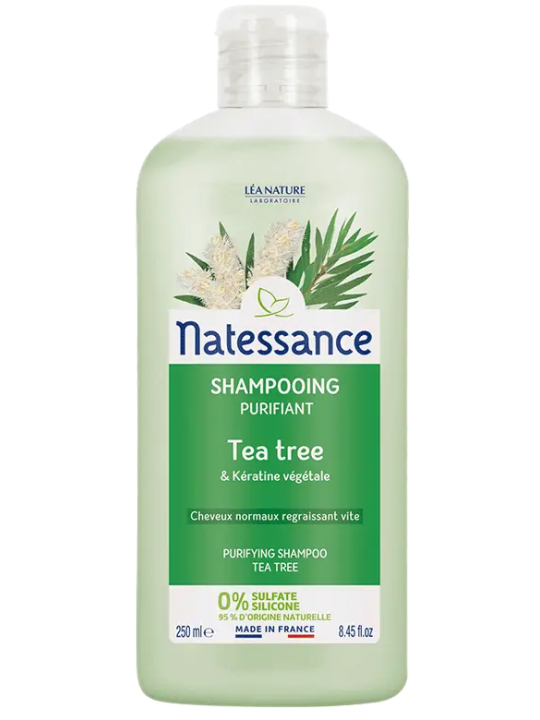 Shampoing purifiant Tea Tree et Kératine végétale 250ml Natessance Herboristerie de Paris