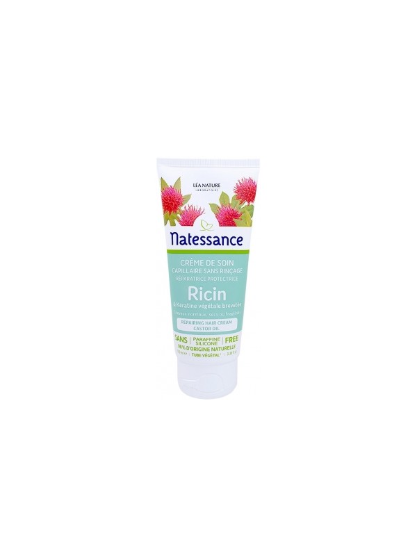 Crème de soin capillaire Ricin et Kératine végétale 100ml Natessance Herboristerie de Paris