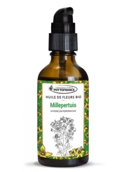 Huile de fleurs Millepertuis BIO 50ml Phytofrance Herboristerie de Paris usage cosmétique