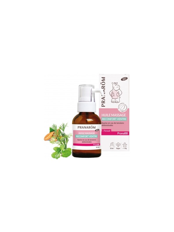 Huile de massage Reconfort ventre bio PRANABB 30ml Pranarom Herboristerie de Paris
