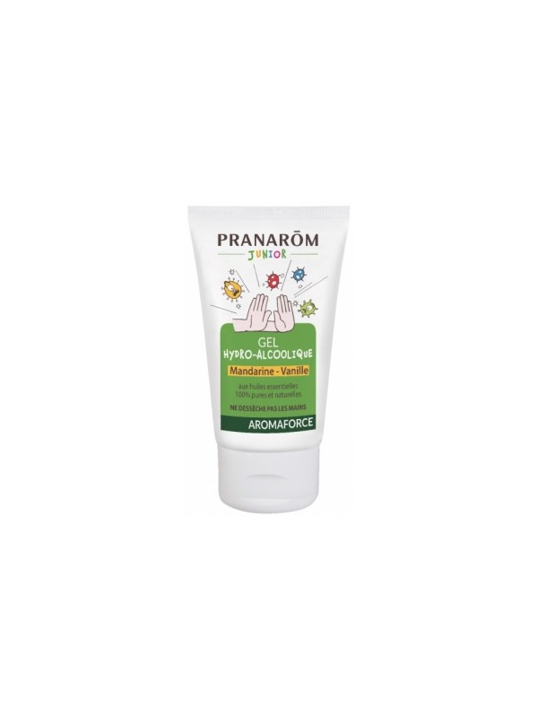Gel hydro alcoolique Junior Mandarine Vanille 50ml Pranarom Herboristerie de Paris