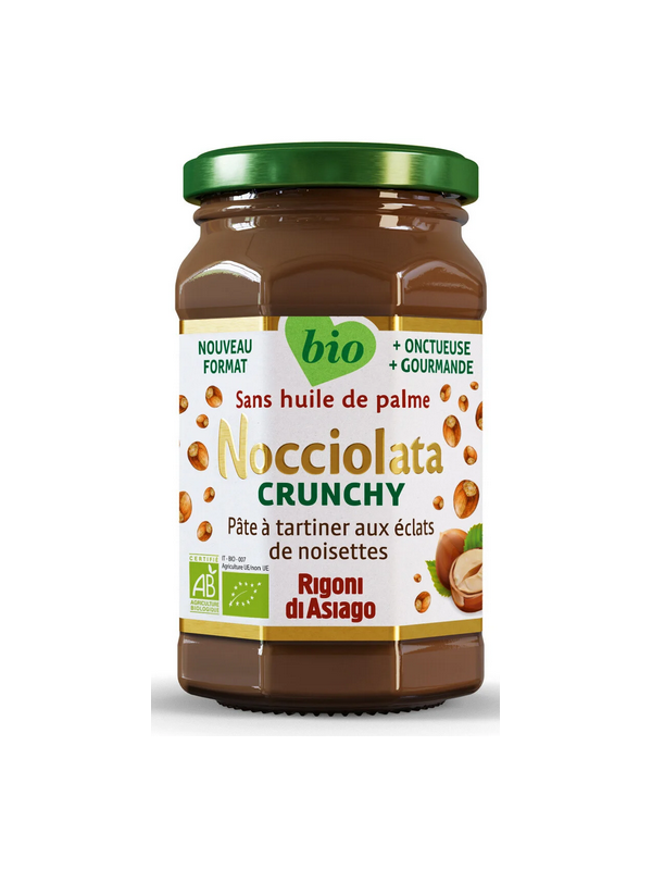 Nocciolata Crunchy Pâte à tartiner Bio 270g Rigoni Di Asiago Herboristerie de Paris