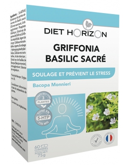 Duo Griffonia Basilic Sacré 60 comprimés Diet Horizon Herboristerie de paris aide la résistance au stress