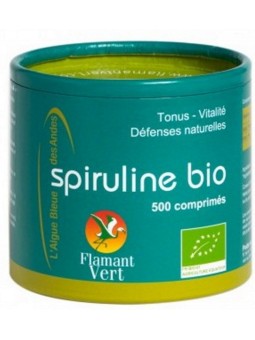 Spiruline bio 500 comprimés de 500 mg Flamant Vert tonus et vitalité Herboristerie de paris