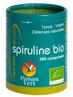 Flamant vert Spiruline bio 300 comprimés - spiruline certifié Ecocert Herboristerie de paris