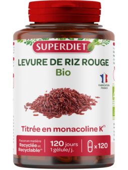 Levure de Riz rouge bio 60 gélules Super Diet Herboristerie de Paris