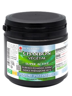 Charbon végétal super activé Poudre Instantanée 150g Vecteur Sante Herboristerie de Paris aide la digestion