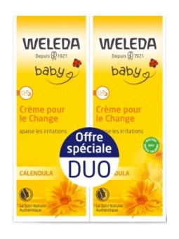 Duo Crème pour le change bébé Calendula 2x75ml Weleda Herboristerie de Paris