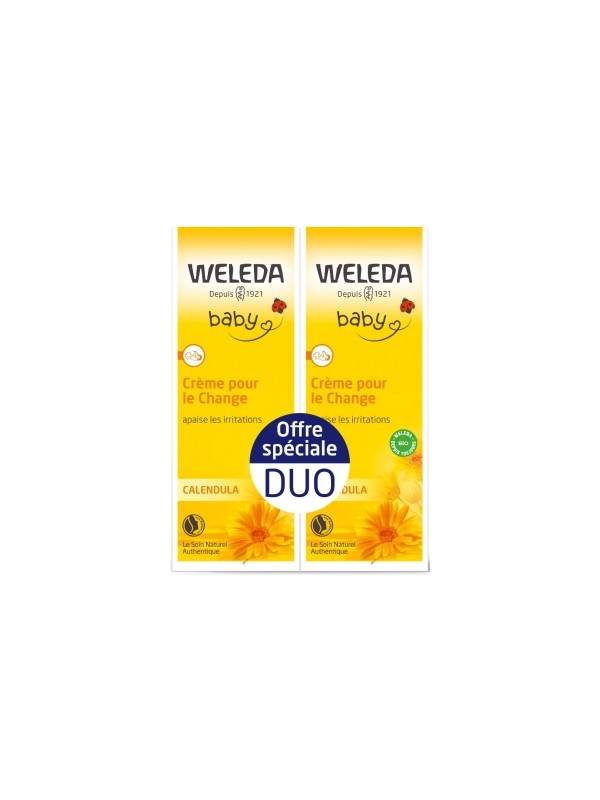 Duo Crème pour le change bébé Calendula 2x75ml Weleda Herboristerie de Paris