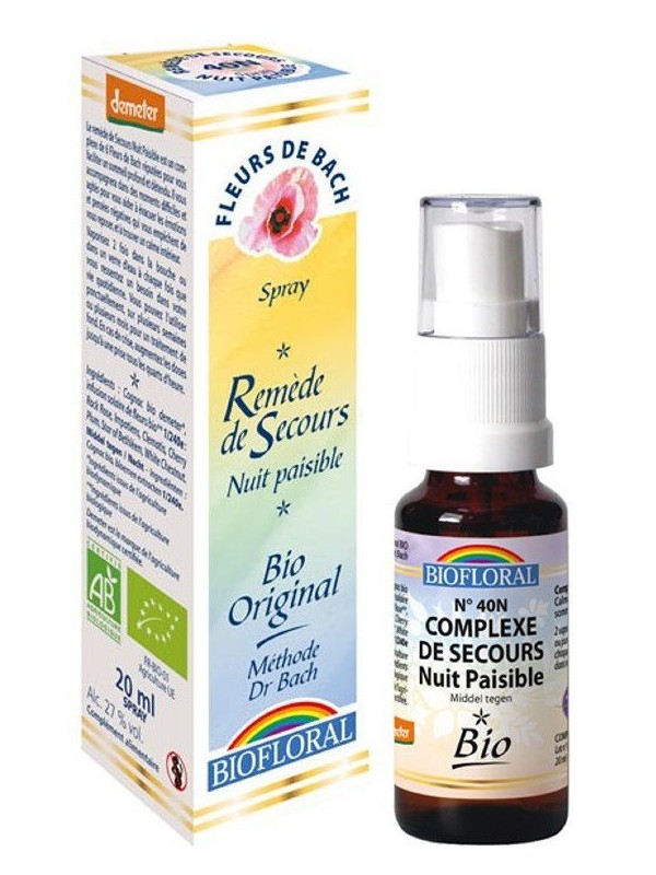 Biofloral Remède de Secours Nuits Paisibles spray de 20ml sommeil Herboristerie de paris