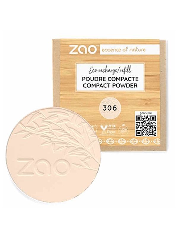 Recharge Poudre Compacte 306 Porcelaine 9g Zao  Herboristerie de Paris