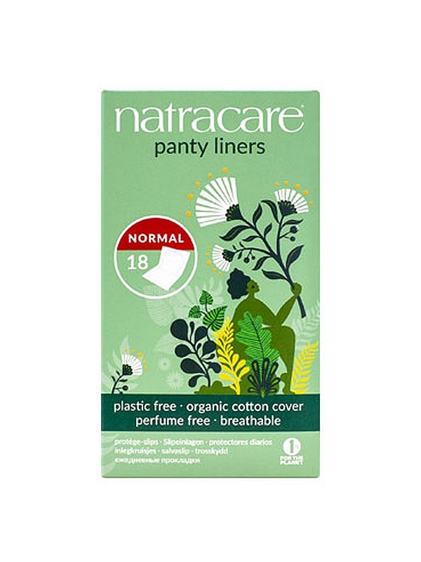 Natracare 18 protège slips coton bio naturels incurvés emballés