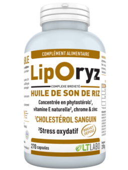 Liporyz Huile de Son de Riz 270 capsules LT Labo phytostérols antioxydant Herboristerie de paris