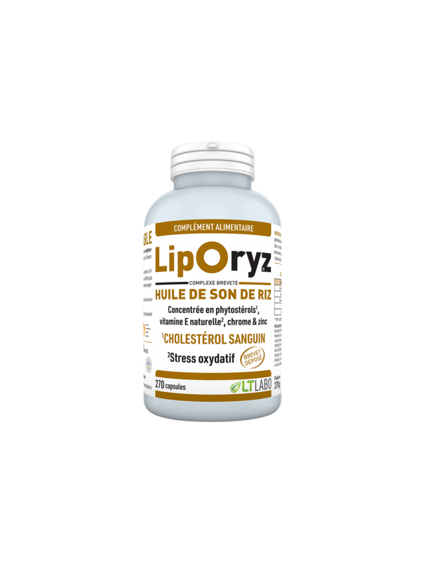 Liporyz Huile de Son de Riz 270 capsules LT Labo phytostérols antioxydant Herboristerie de paris