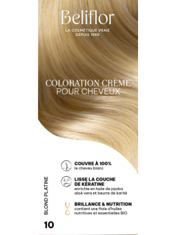 Coloration Crème pour Cheveux 10 Blond Platine Beliflor Herboristerie de Paris